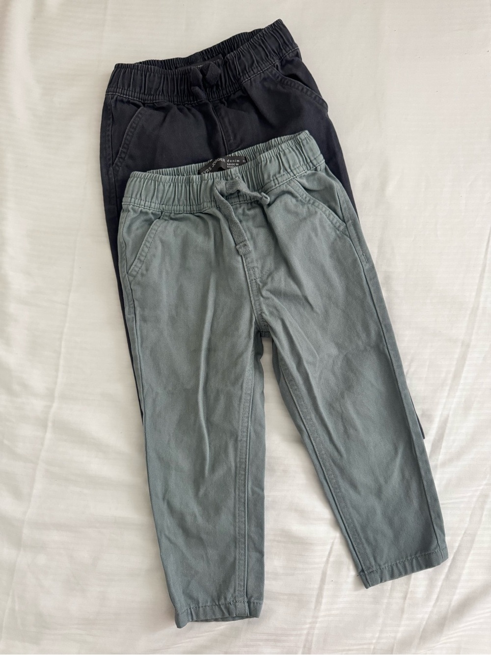 Kids Elastic-Waist Pull-On Pants - Gray/Greenish and Charcoal/Bluish